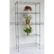 Chrome Metal Outdoor Plant Shelves for Home and Garden